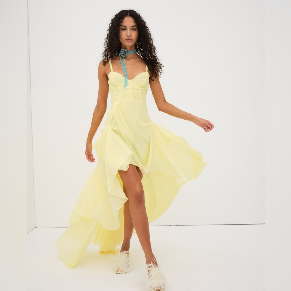 NWT For Love & Lemons June Maxi Dress in Yellow